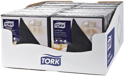 Servetten Tork 478726 LinStyle 1laags 39x39cm zwart 50st.-3