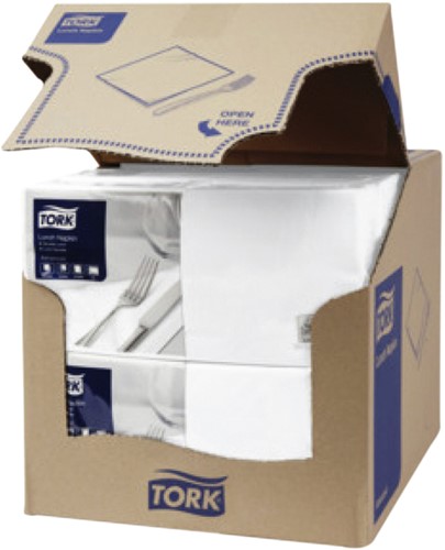 Servetten Tork 477149 2laags 33x33cm wit 200st.-2