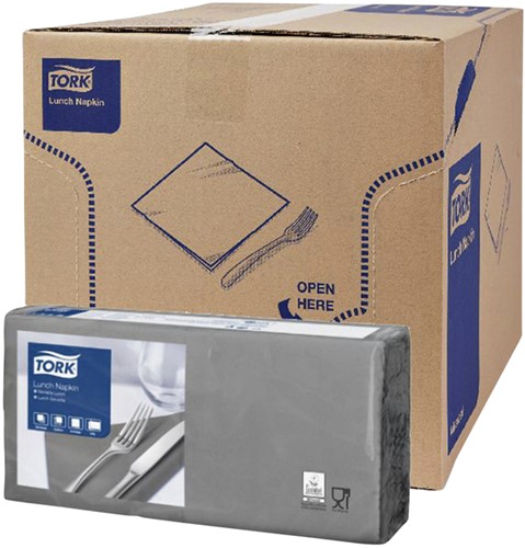 Servetten Tork 477205 2laags 33x33cm grijs 200st.-2