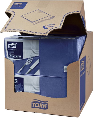 Servetten Tork 477215 2laags 33x33cm blauw 200st.-2