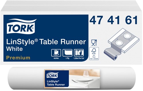 Tafelloper Tork 474161 LinStyle 120cmx40cm wit