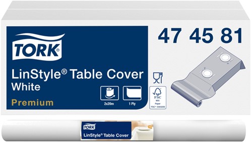 Tafellaken Tork 474581 LinStyle 120cmx20m wit