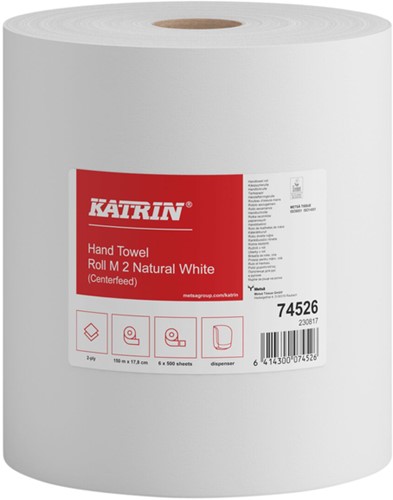 Handdoekrol Katrin Centerfeed M2 74526 2laags 19cmx135m