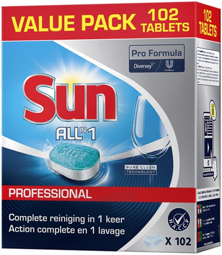 Vaatwastabletten Sun Pro Formula All-in-one 102 stuks