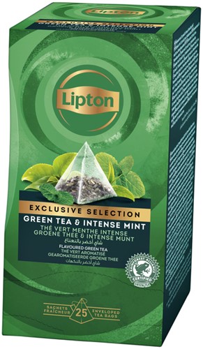 Thee Lipton Exclusive Groene thee Munt 25 piramidezakjes-2