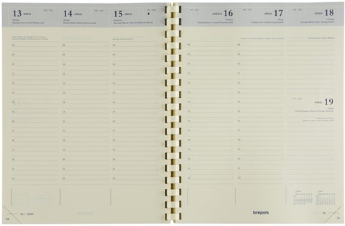 Agendavulling 2021 Brepols Timing spiraal cremekleurig