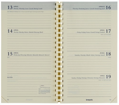 Agendavulling 2021 Brepols Interplan spiraal 7dag/2 6-talig