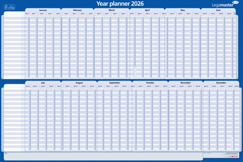Projectplanner 2021 Legamaster 60x90cm gelamineerd