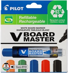 Viltstift PILOT Begreen whiteboard rond assorti 2.3mm 5stuks