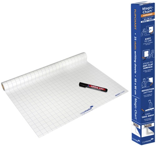 Magic-Chart Legamaster Whiteboard 60x80cm wit met ruit-3