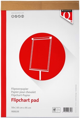 Flipoverpapier Quantore 65x98cm 50vel opgerold in verzenddoos