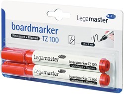 Whiteboardmarker Legamaster TZ 100 rond 1.5-3mm rood blister à 2 stuks