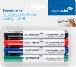 Viltstift Legamaster TZ100 whiteboard rond ass 1.5-3mm 4st