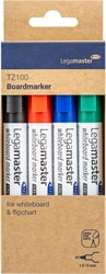 Viltstift Legamaster TZ100 whiteboard rond ass 1.5-3mm 4st