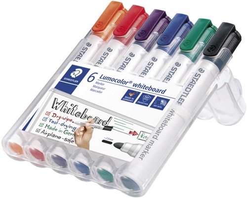 Viltstift Staedtler Lumocolor 351 whiteboard set à 6 stuks assorti-2