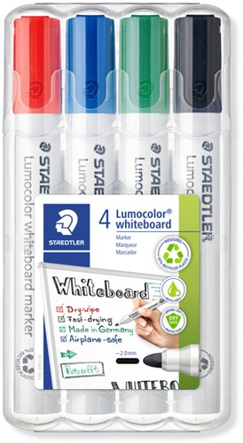 Viltstift Staedtler Lumocolor 351 whiteboard set à 4 stuks assorti