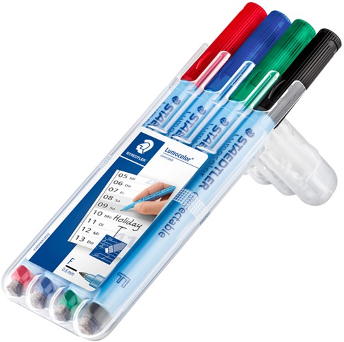 Viltstift Staedtler Lumocolor 305 non permanent correctable F ass 4st-2