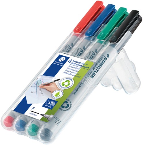 Viltstift Staedtler Lumocolor 316 non permanent F assorti 4 stuks-2