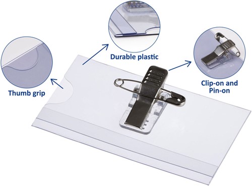 Badge Opus 2 met clip en speld 75x40mm-2