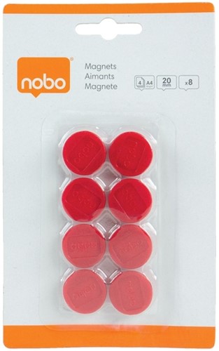 Magneet Nobo 20mm 120gr rood