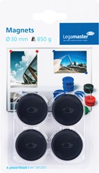 Magneet Legamaster 30mm 850gr zwart 4stuks