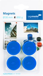 Magneet Legamaster 30mm 850gr blauw 4stuks