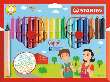 Viltstift STABILO Cappi 168/12 medium assorti etui à 12 stuks-3