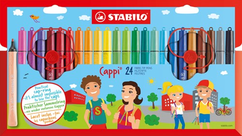Viltstift STABILO Cappi 168 etui à 24 kleuren