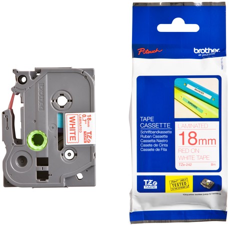 Labeltape Brother P-touch TZE-242 18mm rood op wit-3