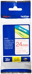 Labeltape Brother P-touch TZE-252 24mm rood op wit