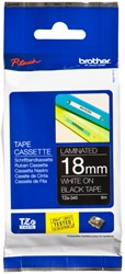 Labeltape Brother P-touch TZE-345 18mm wit op zwart