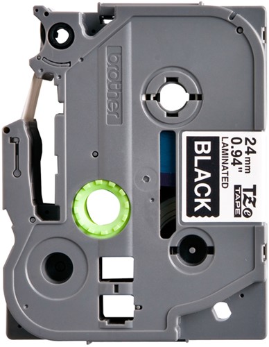 Labeltape Brother P-touch TZE-355 24mm wit op zwart-2