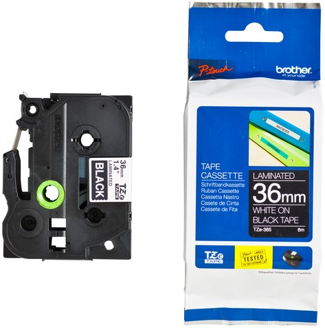 Labeltape Brother P-touch TZE-365 36mm wit op zwart-3
