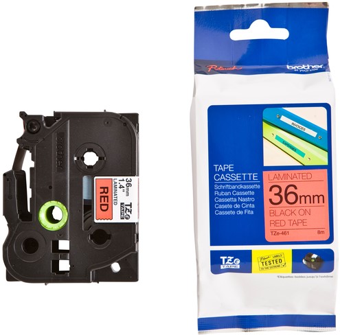Labeltape Brother P-touch TZE-461 36mm zwart op rood-3