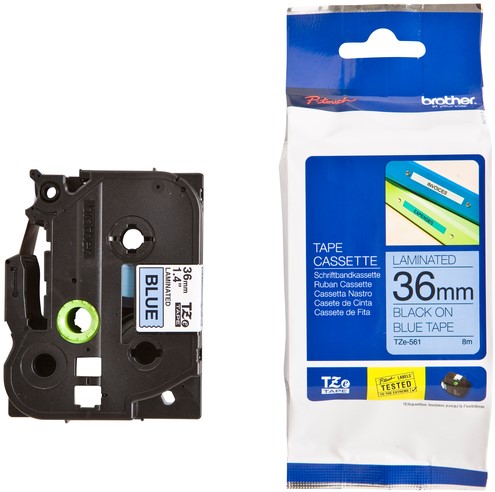 Labeltape Brother P-touch TZE-561 36mm zwart op blauw-3