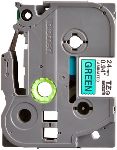 Labeltape Brother P-touch TZE-751 24mm zwart op groen-2