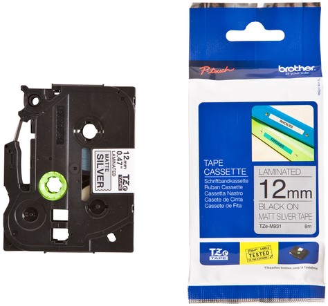 Labeltape Brother P-touch TZE-M931 12mm zwart op metalic-3