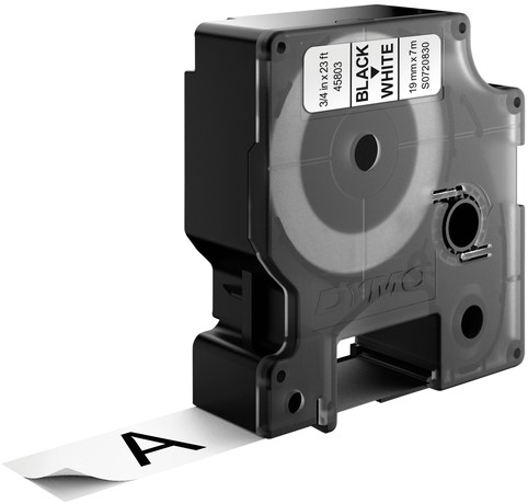 Labeltape Dymo 45803 D1 720830 19mmx7m zwart op wit-3