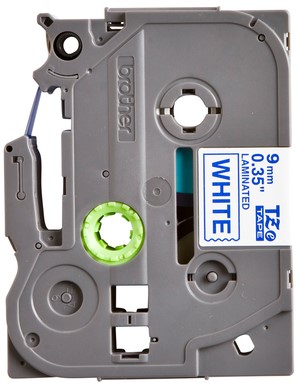 Labeltape Brother P-touch TZE-223 9mm blauw op wit-2