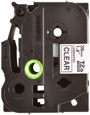 Labeltape Brother P-touch TZE-161 36mm zwart op transparant-2