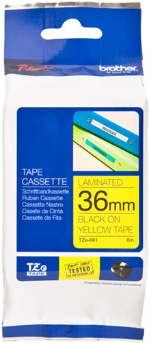 Labeltape Brother P-touch TZE-661 36mm zwart op geel
