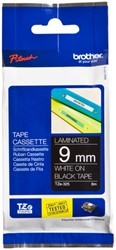 Labeltape Brother P-touch TZE-325 9mm wit op zwart