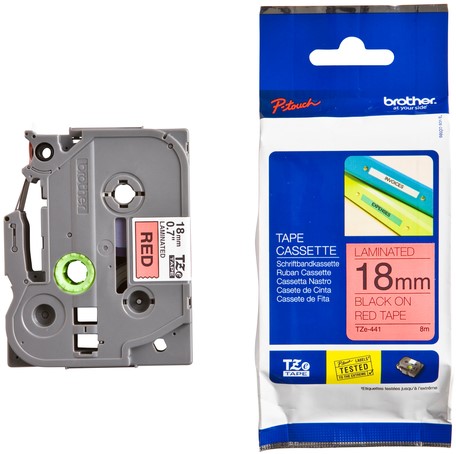 Labeltape Brother P-touch TZE-441 18mm zwart op rood-3