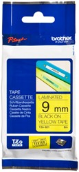 Labeltape Brother P-touch TZE-621 9mm zwart op geel
