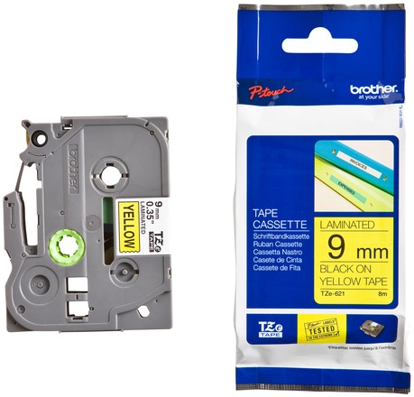 Labeltape Brother P-touch TZE-621 9mm zwart op geel-3