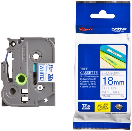 Labeltape Brother P-touch TZE-243 18mm blauw op wit-3