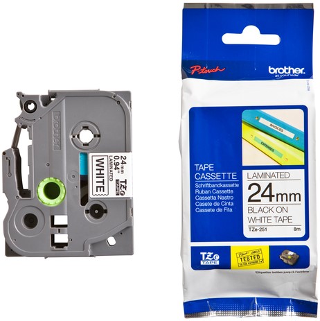 Labeltape Brother P-touch TZE-251 24mm zwart op wit-3