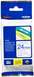 Labeltape Brother P-touch TZE-253 24mm blauw op wit