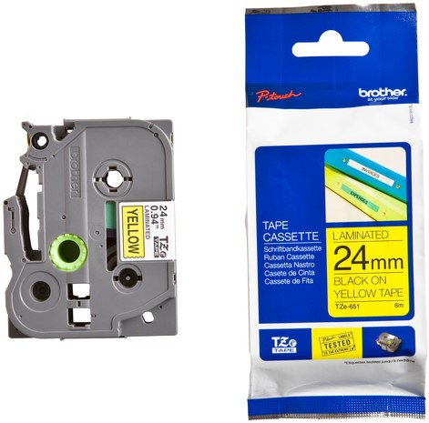Labeltape Brother P-touch TZE-651 24mm zwart op geel-3