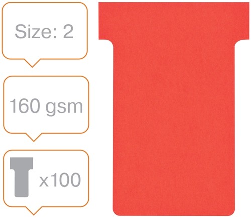 Planbord T-kaart Nobo nr 2 rood 48mm-2